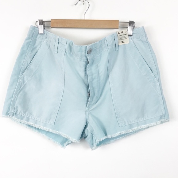 NWT Anthropologie AMO Army Linen Blend Shorts Size‎ 32 - Picture 3 of 12